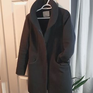 Wilfred Aritzia cocoon coat in charcoal grey